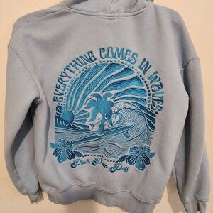 Pink Palm Puff Hawaii Hibiscus Oversized Hoodie – Cozy Graphic Pullover - Medium